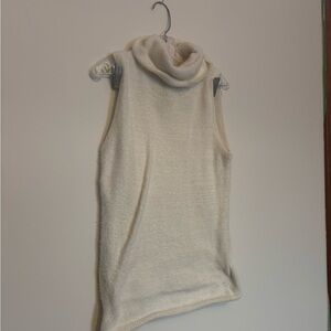 Cynthia Rowley Cream Sleeveless Turtleneck Sweater